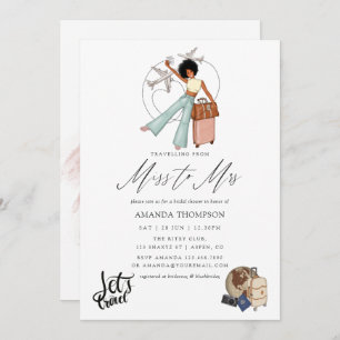 Miss To Mrs Travel Bridal Shower Invitation