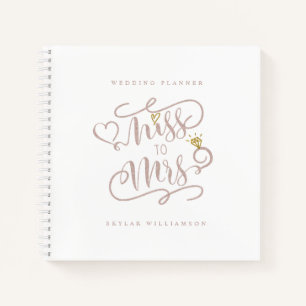 Miss to Mrs Watercolor Floral Wedding Planner Notebook