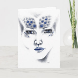 Miss Universe Alien Lady Art Greeting Card