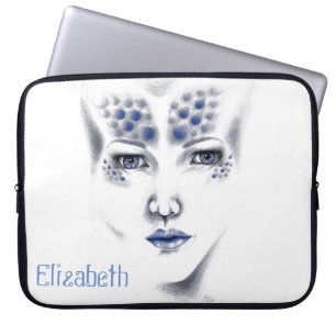 Miss Universe Beautiful Alien Woman Original Art Laptop Sleeve