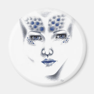 Miss Universe Gorgeous Alien Woman Original Art Magnet