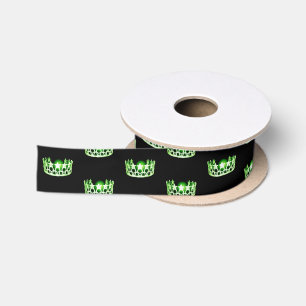 Miss USA Apple Green Crown Satin Ribbon