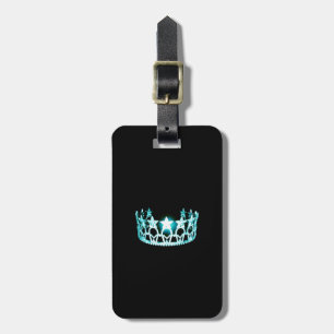 Miss USA  Aqua Crown Luggage Tag-Vertical Tag