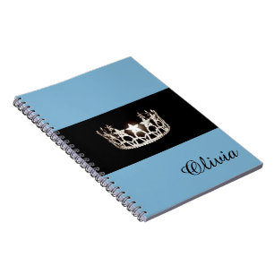 Miss USA Baby Blue Crown Notebook- Custom Name Notebook