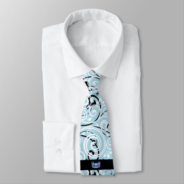 Miss USA Blue Crown Men's Flourish Tie (Tied)