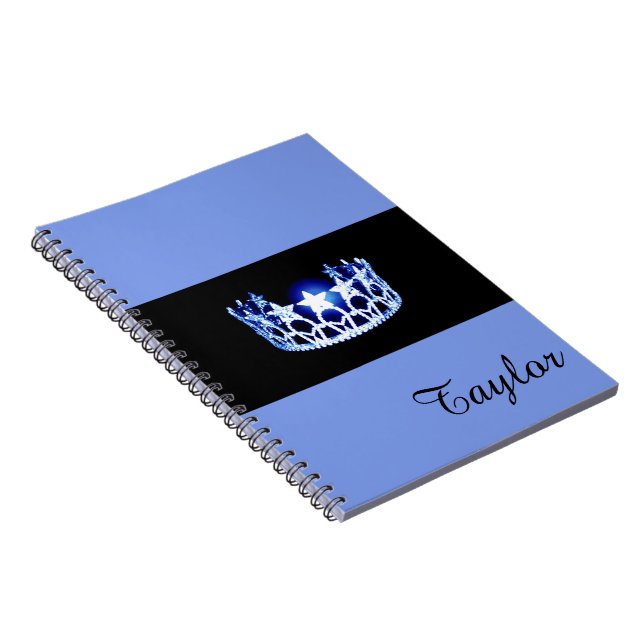 Miss USA Blue Crown Notebook- Custom Name Notebook (Right Side)