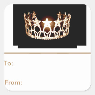 Miss USA Gold Crown Peel & Stick Gift Tags