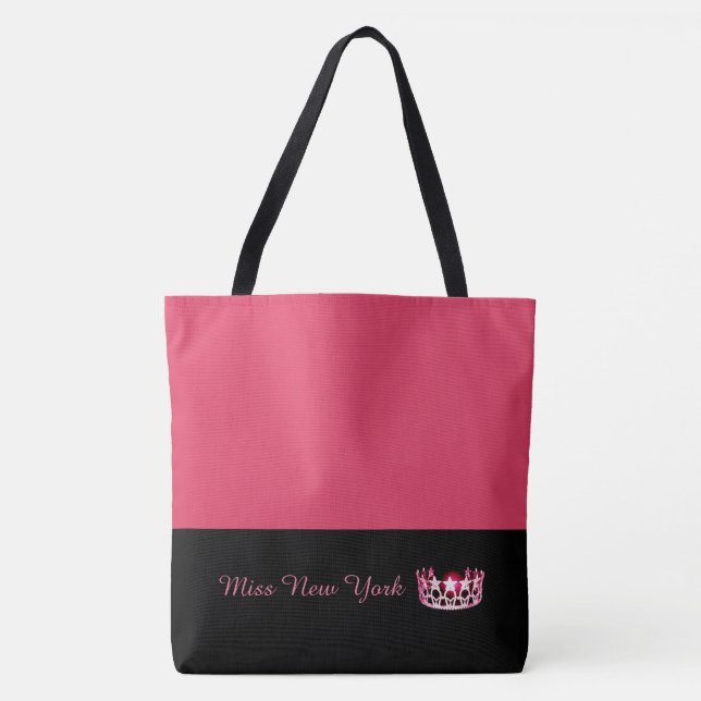 Miss USA Hot Pink Crown Tote Bag-Large Geranium (Front)