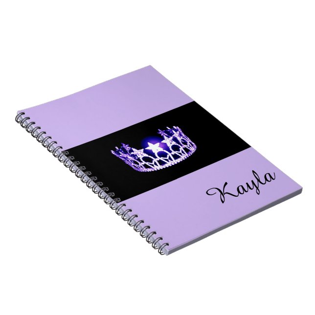 Miss USA Lavender Crown Notebook- Custom Name Notebook (Right Side)