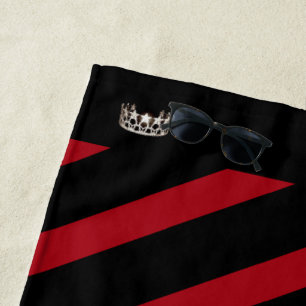 Miss USA Red Stripe Crown Beach Towel
