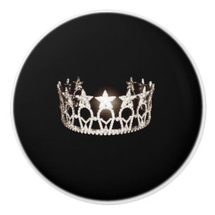 Miss USA Silver Crown Ceramic Cabinet Knob