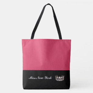 Miss USA Silver Crown Tote Bag-Large Geranium Bag