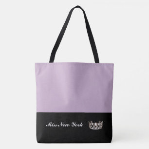 Miss USA Silver Crown Tote Bag-LRGE Lilac Bag