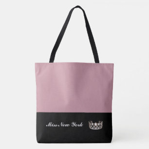 Miss USA Silver Crown Tote Bag-LRGE Mauve Bag