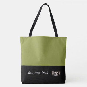 Miss USA Silver Crown Tote Bag-LRGE Olive Bag