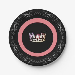 Miss USA style Black Coral 7" Paper Plates