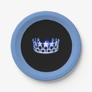 Miss USA style Blue Crown 7" Paper Plates