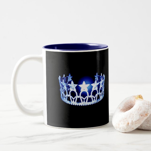 Miss USA style Blue Crown Mug (With Donut)