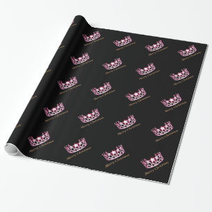 Miss USA style Crown Christmas Wrapping Paper