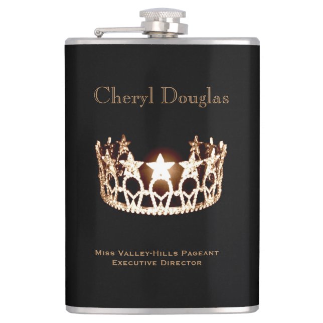 Miss USA style Crown Flask Custom Name (Front)