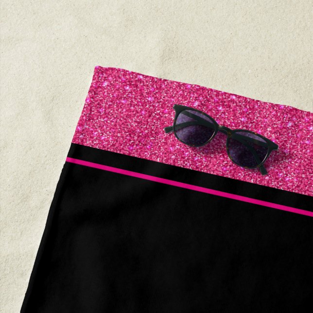 Miss USA style Glitter Pageant Beach Towel (In Situ)