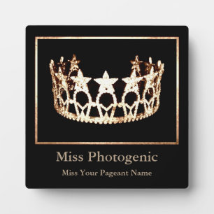 Miss USA style Gold Crown Custom Awards Plaque