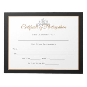 Miss USA style Pageant Certificates-Particptn Notepad