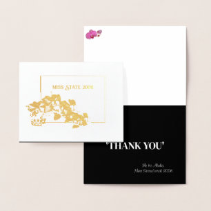 Miss USA style Pageant Orchid Foil Thank You  Card