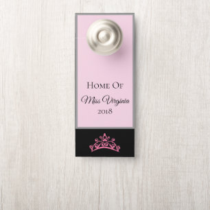 Miss USA style Pageant PINK Crown Door Hanger