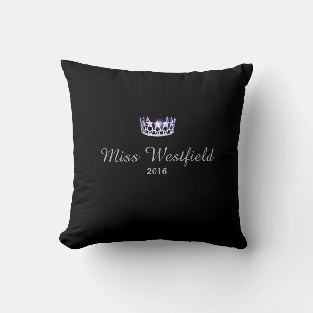 Miss USA style Personalised Name Crown Pillow (Front)