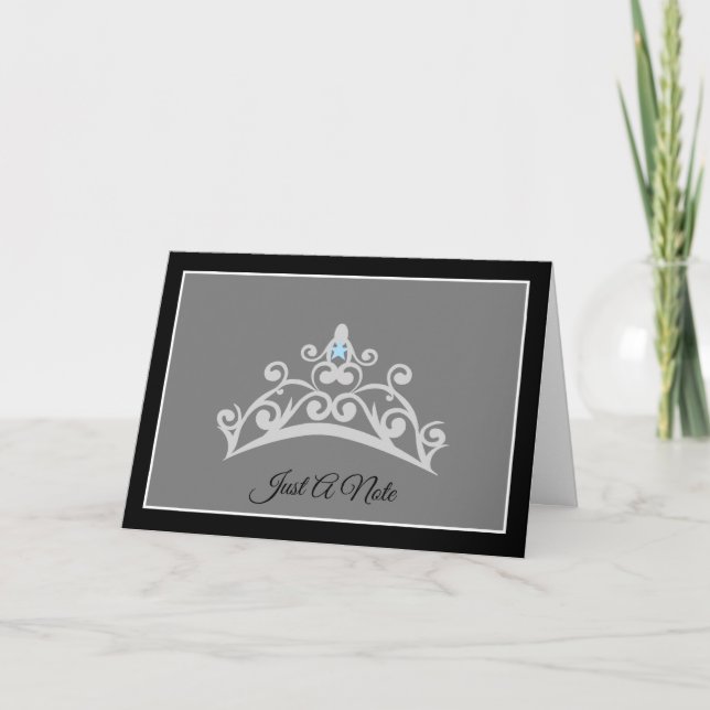 Miss USA style Silver Tiara Sky Star Note Card (Front)