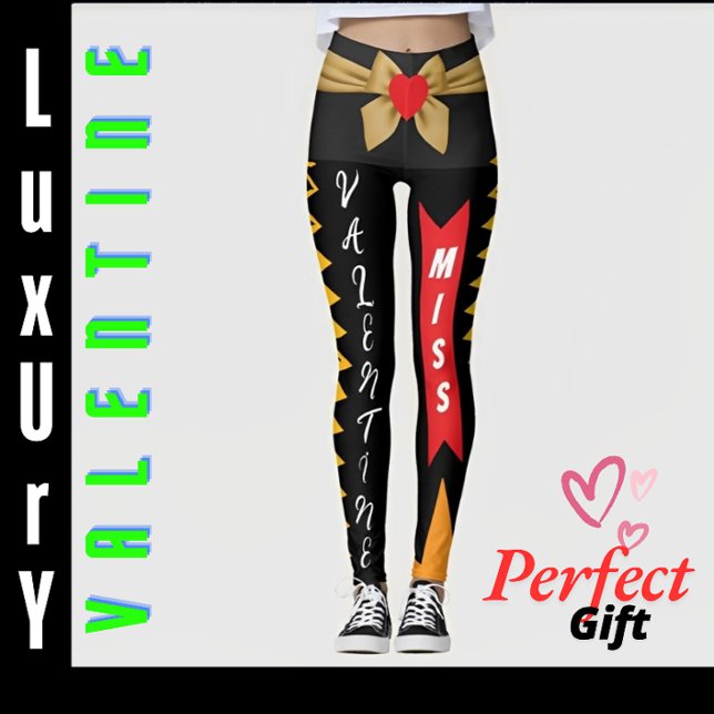 Miss Valentine Gift with Heart and Bow | Lovers  Leggings (Creator Uploaded)