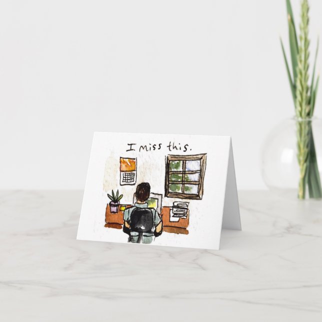 Miss Ya | Co-Worker Card Working Remotely (Front)