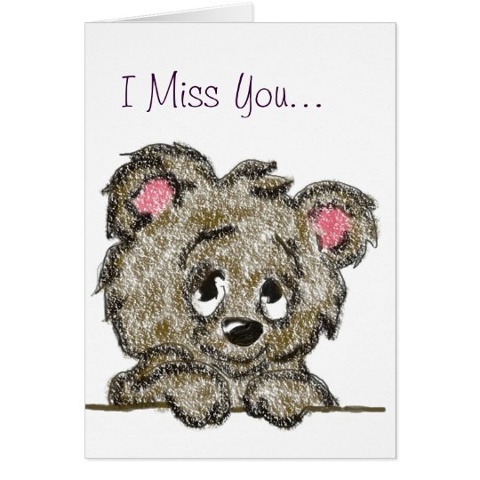 Miss You Bear Cub Card