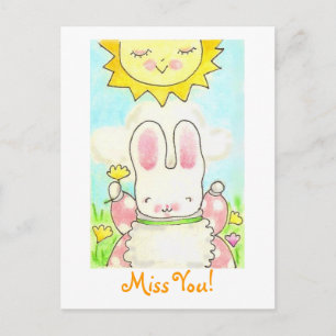 Miss You! bunny post card
