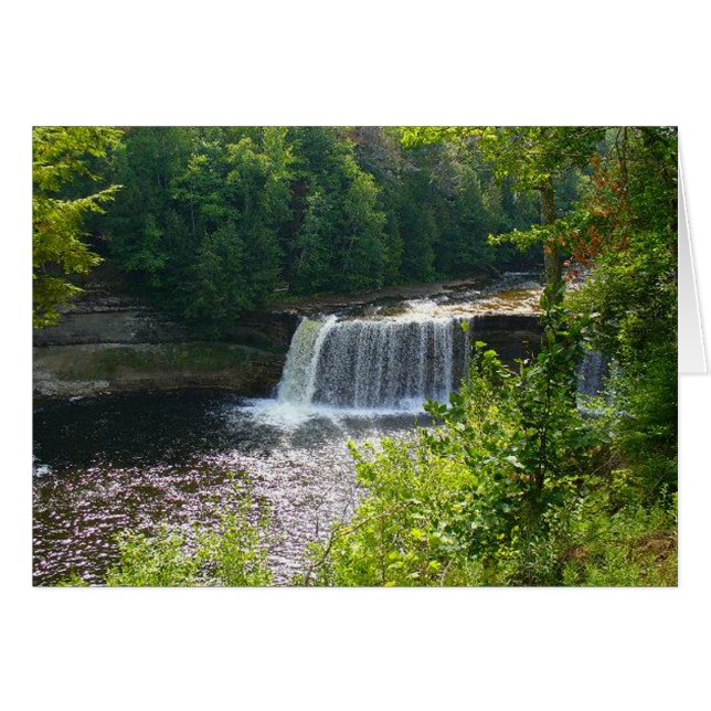 Miss You Card Upper Tahquamenon Falls Michigan  (Front Horizontal)