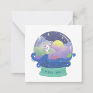 Miss You: Cat & Paper Boats Card