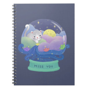 Miss You: Cat & Paper Boats Notebook