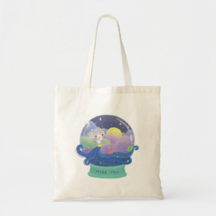 Miss You: Cat & Paper Boats Tote Bag