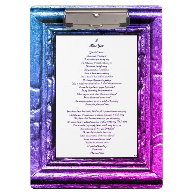 Miss You Clipboard (Front)