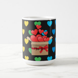 Miss You, colourful heart design Coffee Mug