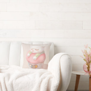 Miss You Cupcake Illustration Cushion