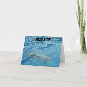 Miss You Dolphin Underwater Scene Card