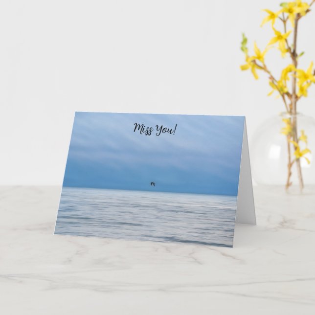 Miss You Missing You Thinking of You Ocean Card (Yellow Flower)