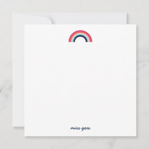 Miss You Modern Rainbow in Blue Card