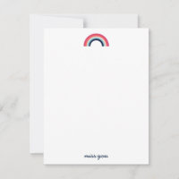 Miss You Modern Rainbow in Blue Note Card