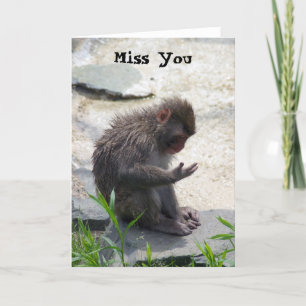 Miss You Monkey Card
