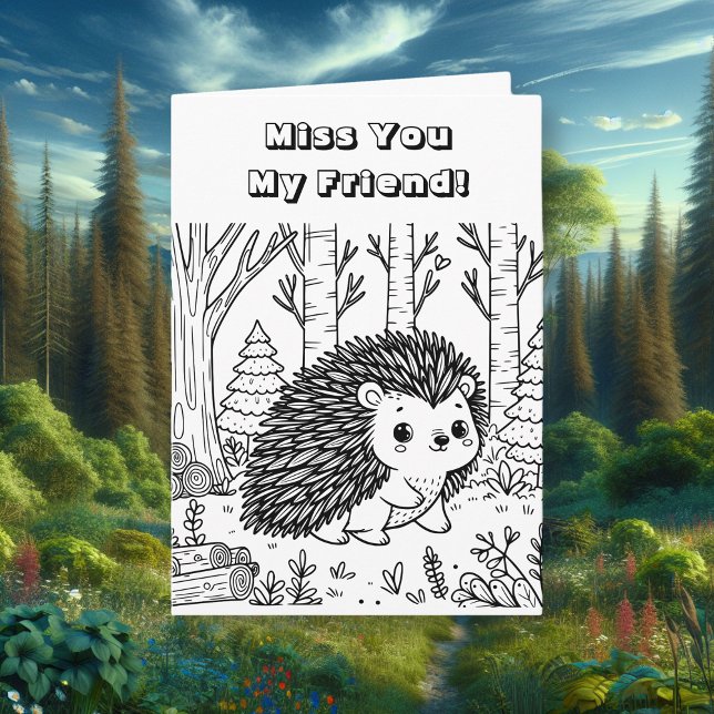 Miss You My Friend | Colouring Page Card (Creator Uploaded)