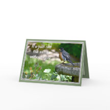 Miss You Sad Bird Greeting Card