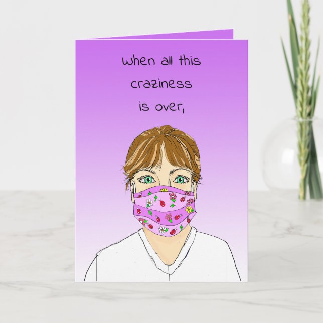 Miss You Self Isolating Social Distancing Card (Front)